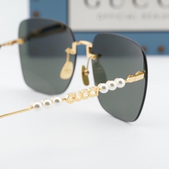 Gucci GG1923SA 001 Square Sunglasses - Gold with Pearl/Grey main image 8